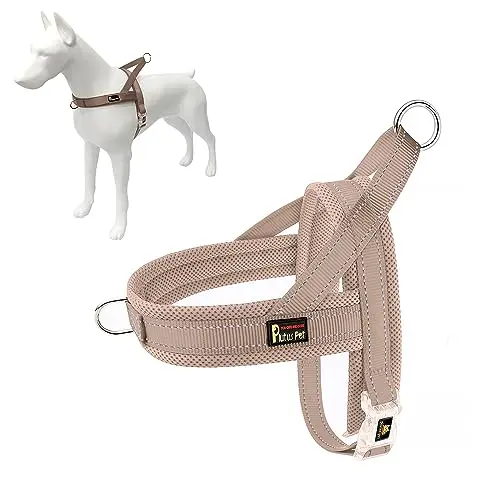 Plutus Pet beige breathable mesh no-pull dog harness