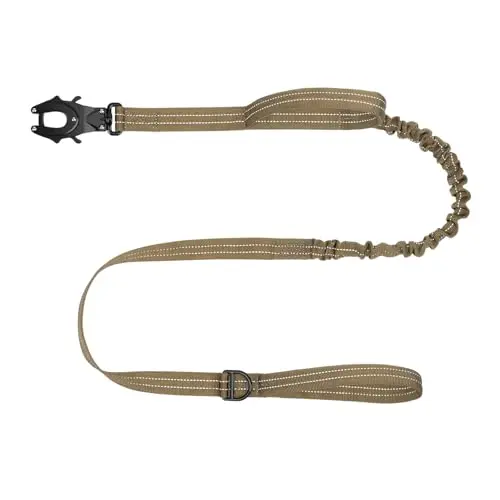 ICEFANG tactical dog leash with bungee lead and dual handles for training