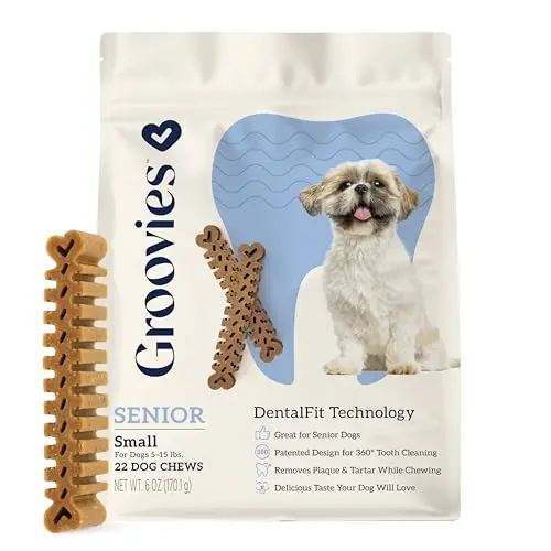 Groovies Senior Small Dog Dental Chews on Amazon