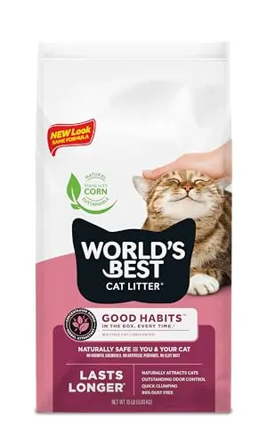 WORLD'S BEST Cat Litter Good Habits Bag with Plant-Based Attractant