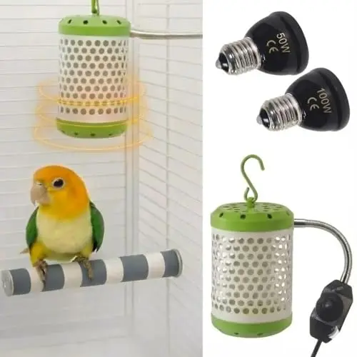 MANON ROSA ceramic heat lamp with cage and socket