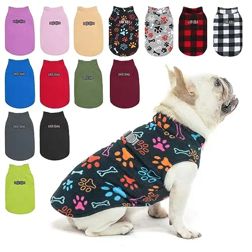 BEAUTYZOO fleece dog vest with paw pattern