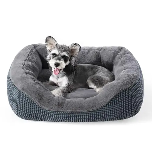 INVENHO dark grey rectangular dog bed with raised sides