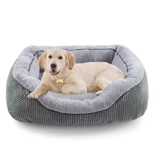 INVENHO gray orthopedic dog bed with raised sides