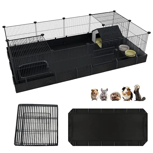 Xymoso DIY grid-panel guinea pig playpen with a door