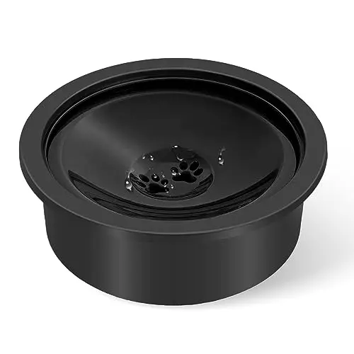 SCHITEC black plastic no-spill slow drinking dog water bowl