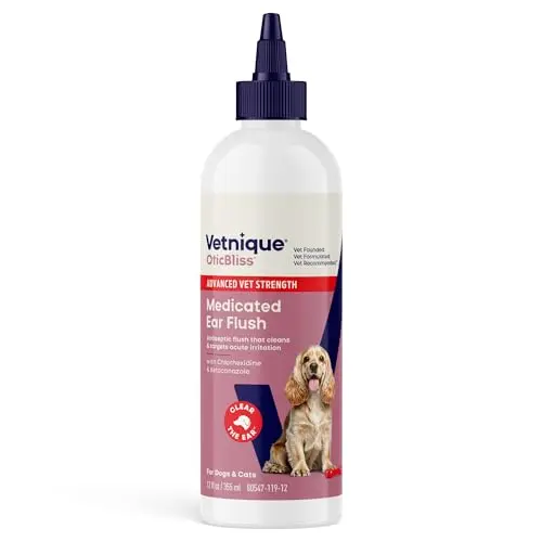 Vetnique Oticbliss Advanced Strength 12oz ear flush bottle for dogs