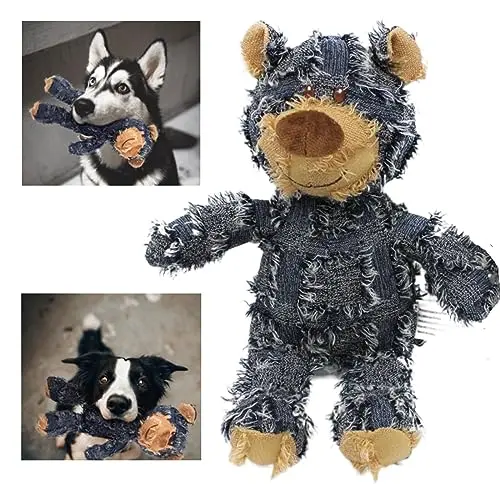 MAXBECK bear-shaped stuffed dog toy marketed for heavy chewers