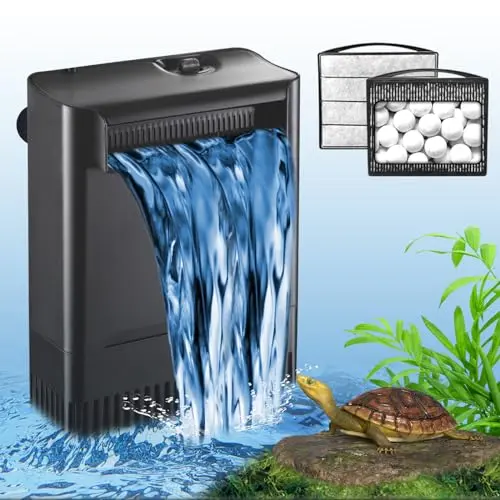 TARARIUM adjustable internal aquarium filter with waterfall outlet for turtle tanks