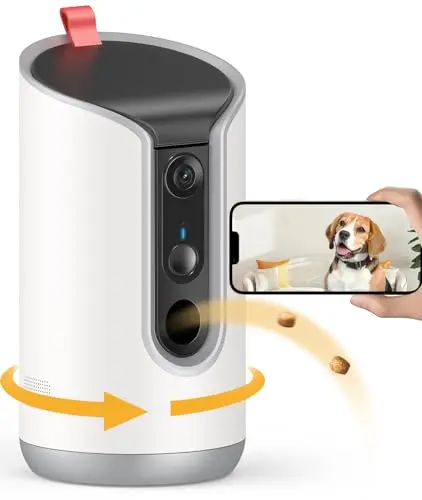 TKENPRO Pet Camera Treat Dispenser with treat tossing feature