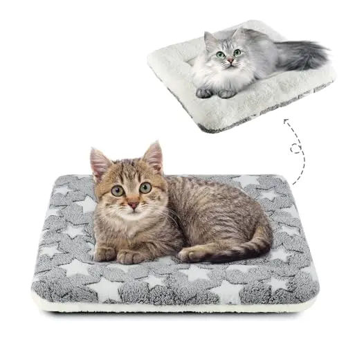 Mora Pets Cat Bed Dog Crate Pad with Star Print in Grey