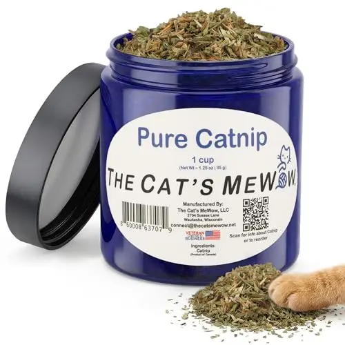 The Cat's MeWow pure catnip in a resealable jar