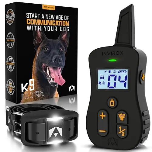 INVIROX Ultra K9 dog training collar with remote and night light