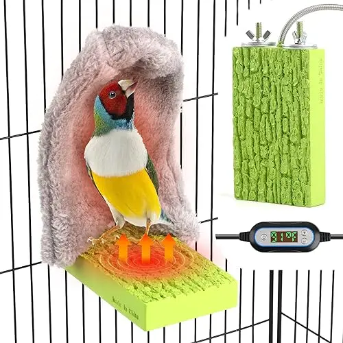 HOSUKKO heated bird perch stand with attached small nest