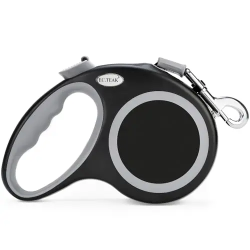 EC.TEAK 26ft black retractable dog leash with large handle