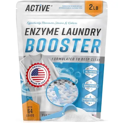 ACTIVE Enzyme Laundry Booster powder in a large, resealable bag