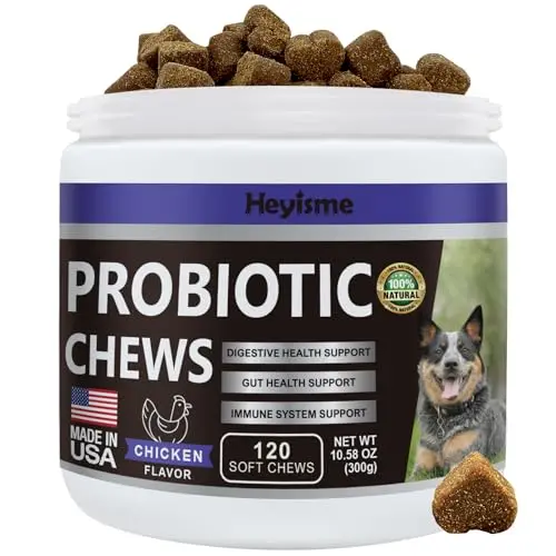 HEYISME probiotic chews for dogs for gut and skin health