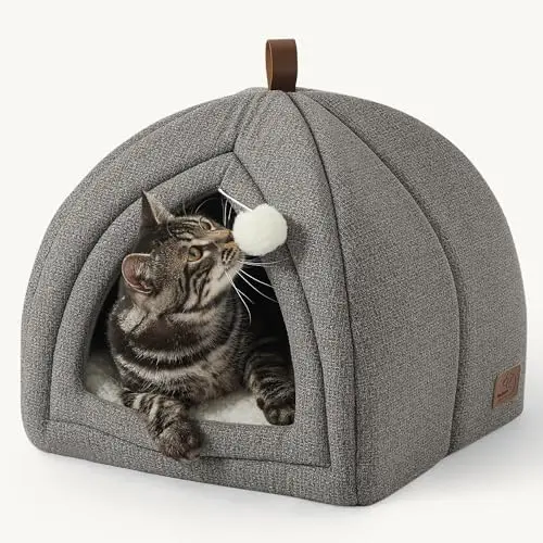 Bedsure cat cave house with removable pillow for senior cats