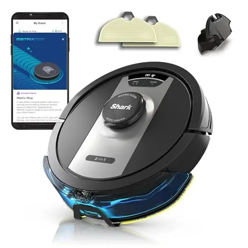 Shark RV2400WD IQ 2-in-1 robot vacuum and mop in black and silver