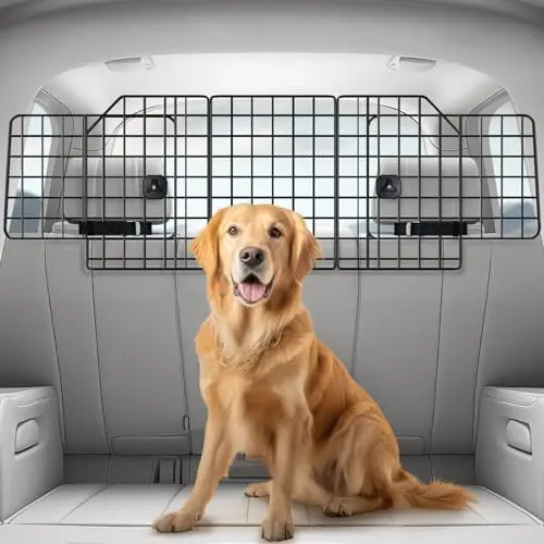 rabbitgoo triple folding steel mesh pet barrier for SUV