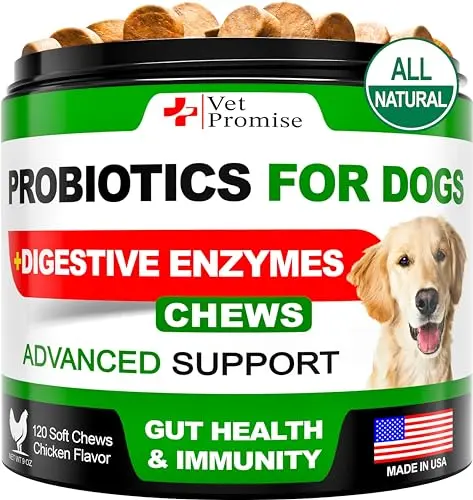 Vet Promise probiotic chews for dog gut health and itchy skin