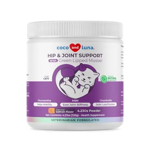 Coco and Luna hip and joint supplement powder for cats with green lipped mussel