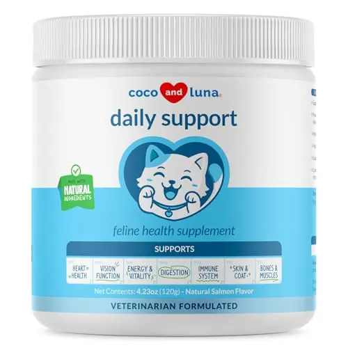 Coco and Luna Daily Support Multivitamin powder for cats in a tub