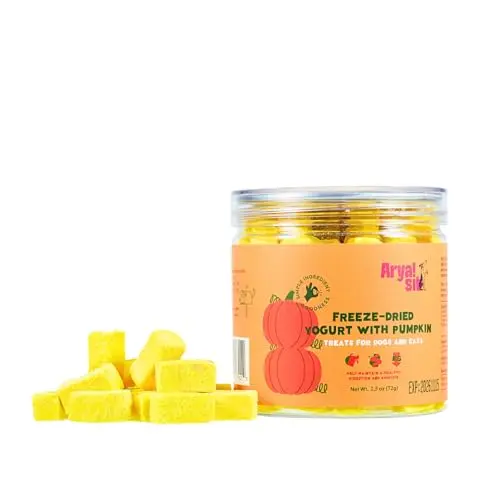 Arya Sit! Freeze-Dried Pumpkin Yogurt food topper for dogs and cats in a jar