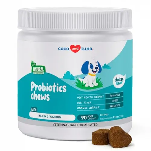 Coco and Luna probiotic soft chews for digestive support