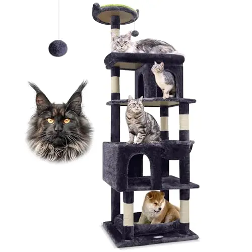Globlazer 72-inch cat tree with triangular structure and oversized platform for large cats