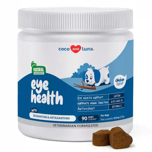 Coco and Luna Eye Support soft chews with bilberry flavor