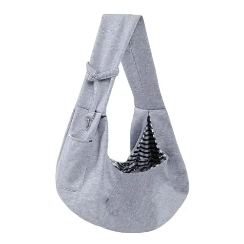 ARZQUT grey reversible dog sling carrier with pocket