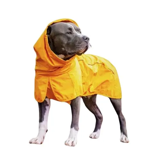 Spark Paws dog raincoat in mustard yellow
