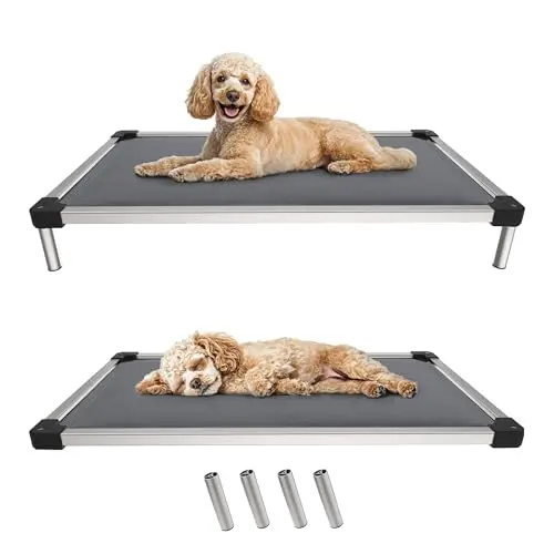FXW TitanNest elevated chew-proof dog bed in gray