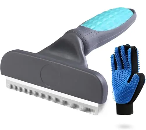 Beiker dog deshedding set with brush and silicone glove