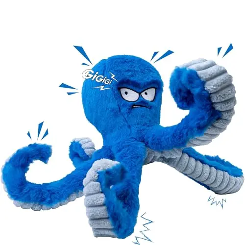 LEGEND SANDY blue octopus plush dog tug toy