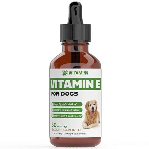 iVitamins liquid Vitamin E oil for dogs with bacon flavor