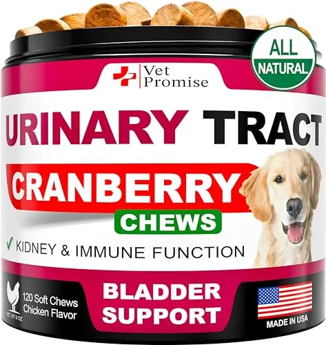 Vet Promise advanced cranberry supplement chews for dog UTI and bladder control
