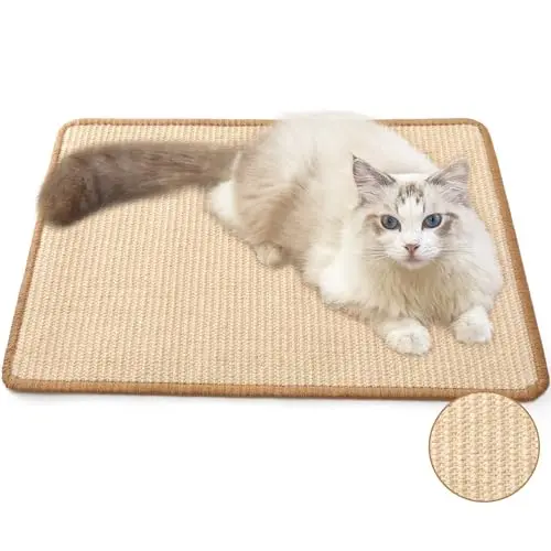 FUKUMARU natural sisal cat scratching mat in beige color