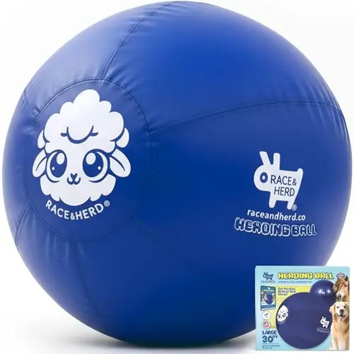 Race&Herd 30-inch giant blue herding ball for large dogs and horses