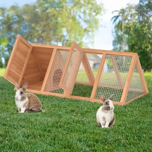 Phonjoroo simple wooden A-frame chicken coop or small animal hutch