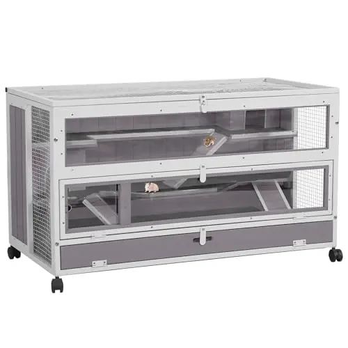 Aivituvin hamster cage with iron frame and wood construction