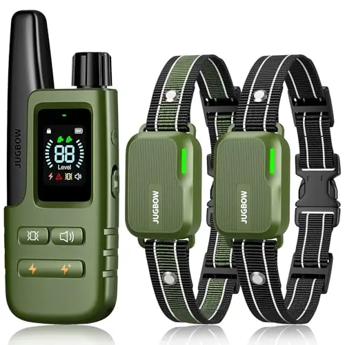 Jugbow green shock collar for two dogs with remote and strap