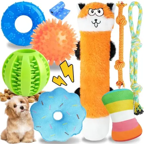 PatsFran 9-pack interactive dog toys for small Shih Tzus