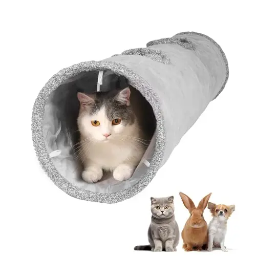 KOSMUSMO 52-inch cat tunnel with suede and two peepholes