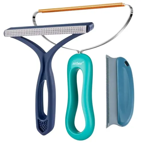airbee 3-pack pet hair remover set for carpets and furniture