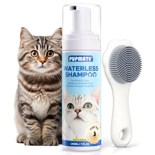 PUPMATE Waterless Cat Shampoo with Brush