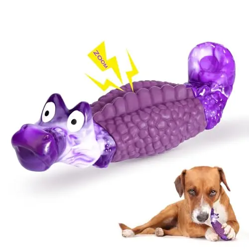 HGB squeaky alligator dog chew toy for aggressive chewers