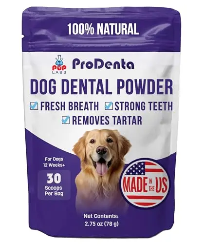 Pup Labs ProDenta dental powder container for dog teeth and gum health