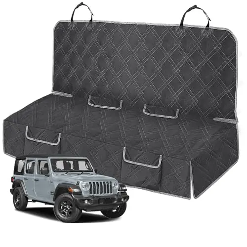 Kistrba waterproof dog seat cover installed on Jeep Wrangler back seat